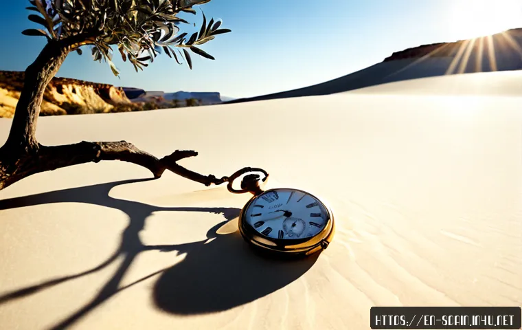 살바도르 달리 초현실주의 예술 - Photorealistic surrealist desert landscape at golden hour, a single antique pocket watch melting ove...